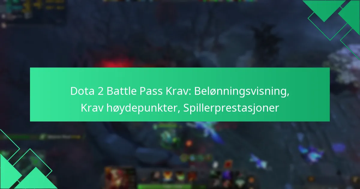 Dota 2 Battle Pass Krav: Belønningsvisning, Krav høydepunkter, Spillerprestasjoner